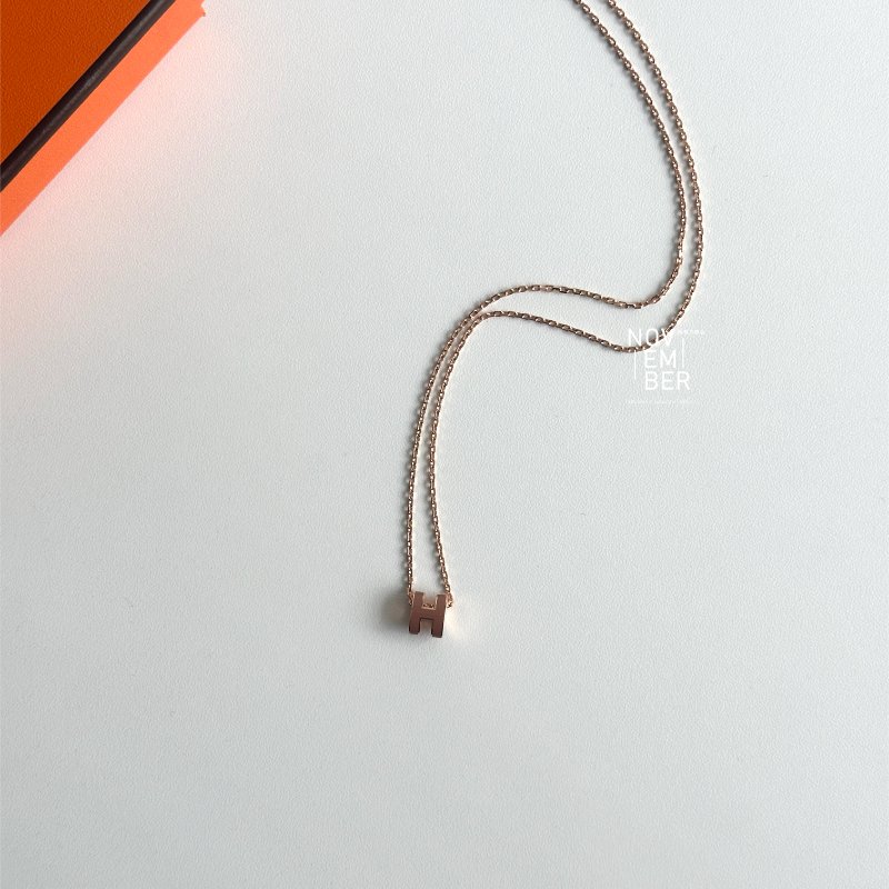 全新經典款🫰🏻 Hermès 愛馬仕 mini pop H 金棕玫瑰金鍊-3