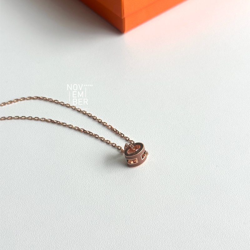 全新經典款🫰🏻 Hermès 愛馬仕 mini pop H 金棕玫瑰金鍊-4