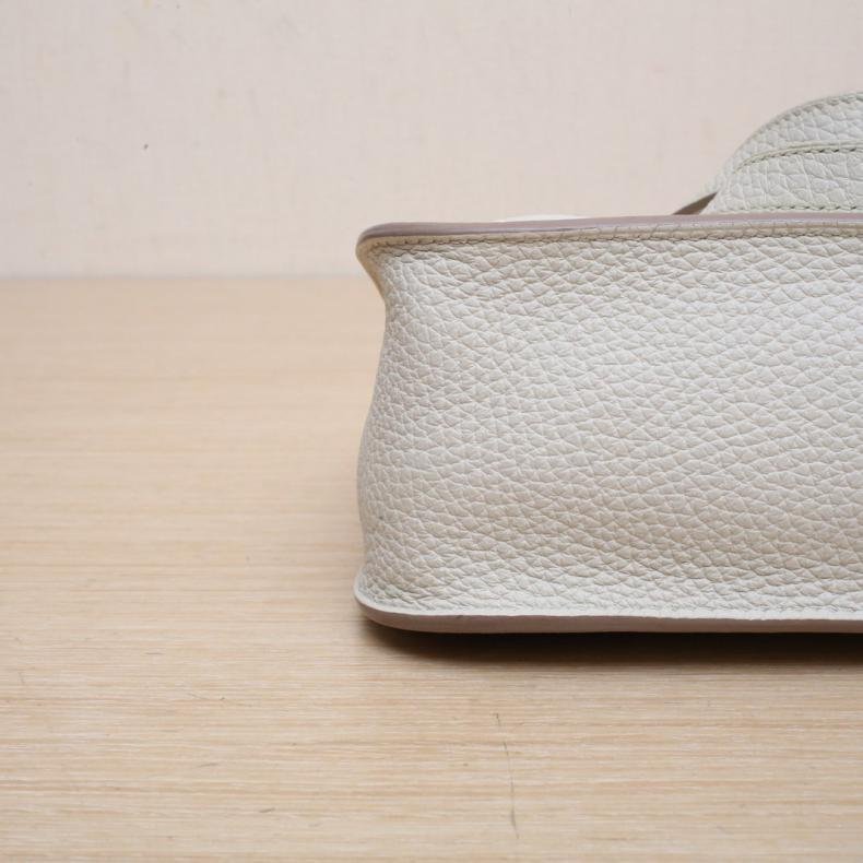 Halzan 25 雙提手單肩包 8L冰川白 TC皮 B刻 金扣-2