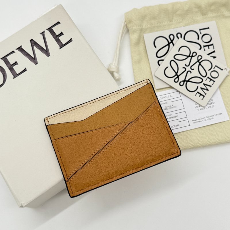 LOEWE 羅威 PUZZLE 拼色 奶茶色 棕色 焦糖色 卡包 |專櫃 13,000-0