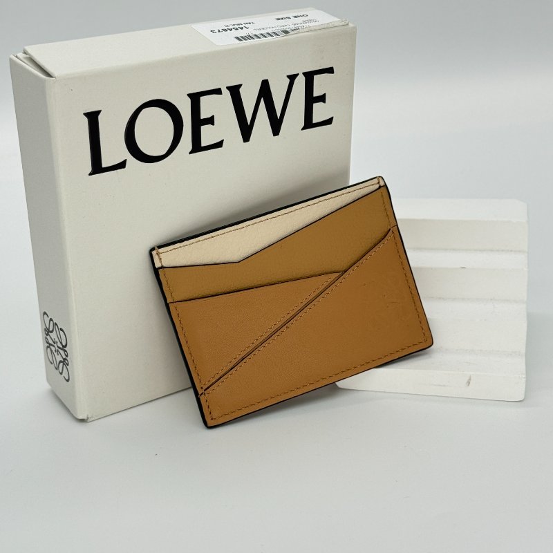 LOEWE 羅威 PUZZLE 拼色 奶茶色 棕色 焦糖色 卡包 |專櫃 13,000-2