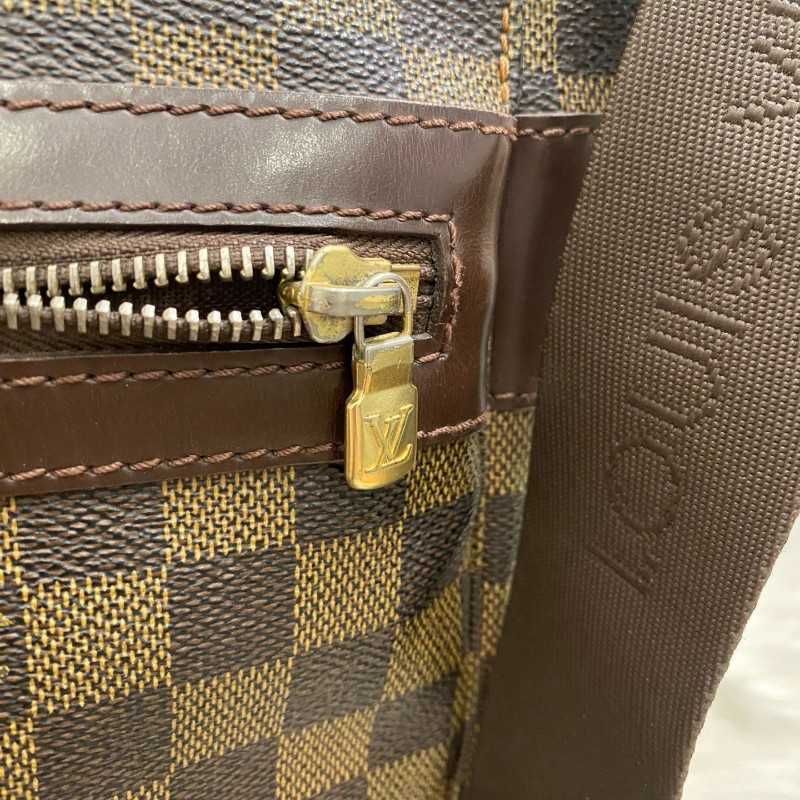 LV 路易威登棕色棋盘格郵差包 斜背包肩背包-11