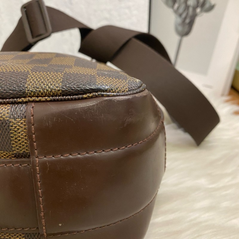 LV 路易威登棕色棋盘格郵差包 斜背包肩背包-13