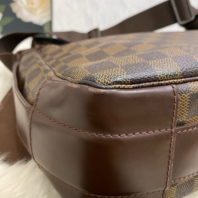 LV 路易威登棕色棋盘格郵差包 斜背包肩背包-18