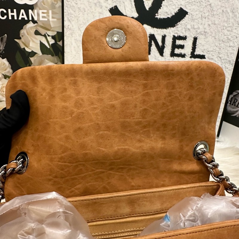 CHANEL 橘黃色滾邊南瓜包 肩背包斜背包 14開-11