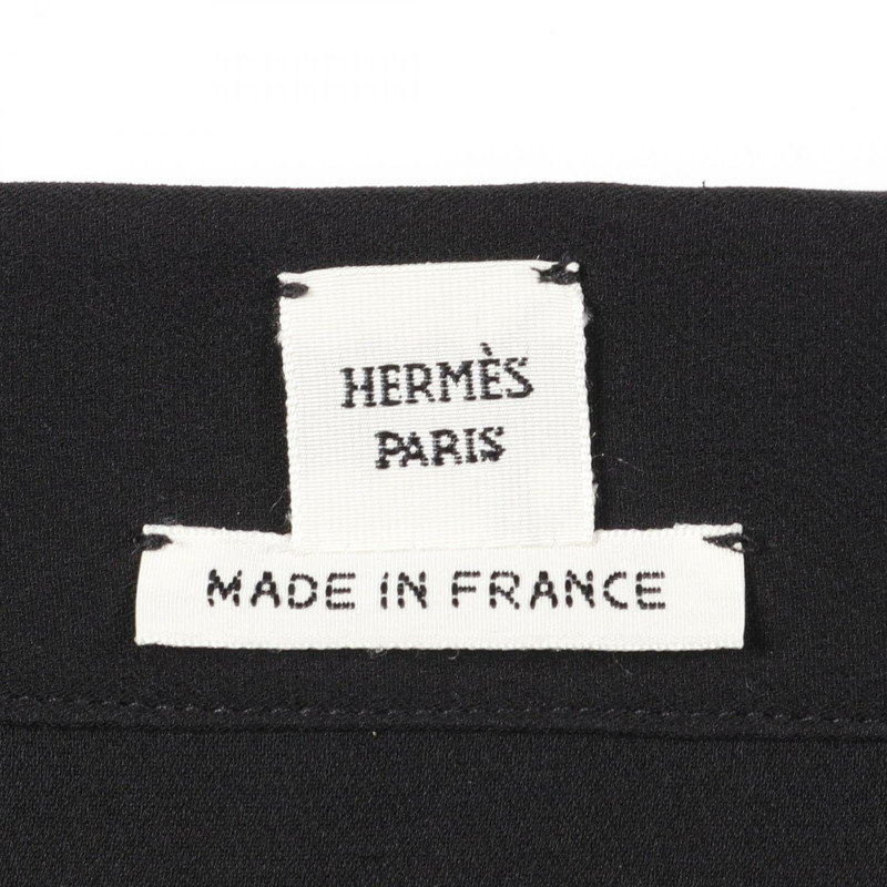 HERMES 洋裝 絲綢 黑色 二手 女士尺寸-2