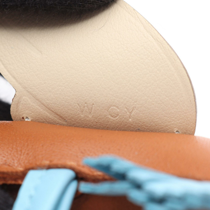 HERMES Rodeo Pegasus PM 吊飾 Swift 皮革 Agneau milo 棕色 藍色 金色 二手 W-3