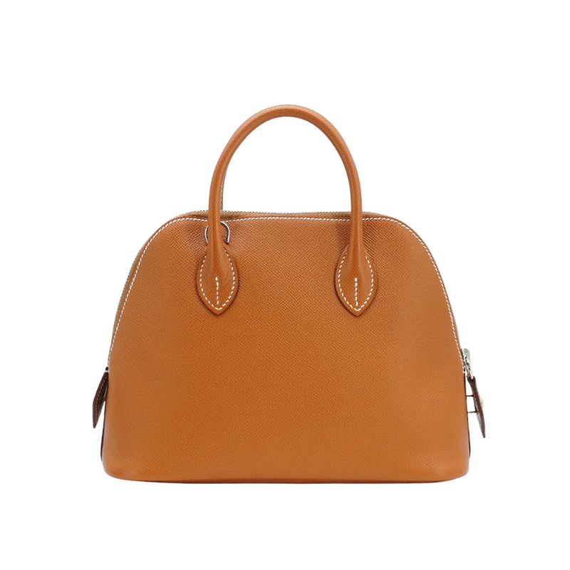 Hermes Bolide Epsom牛皮手提斜背二用包-25cm(銀釦/Gold棕)-3