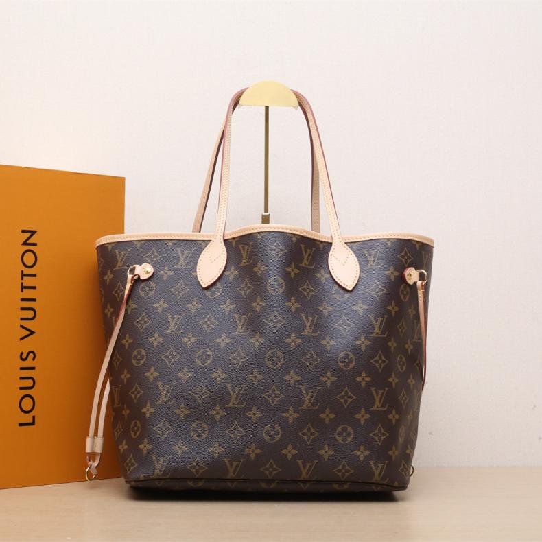 Neverfull 中號 31 配子袋 紅色內里 老花 PVC 金扣 晶元-0