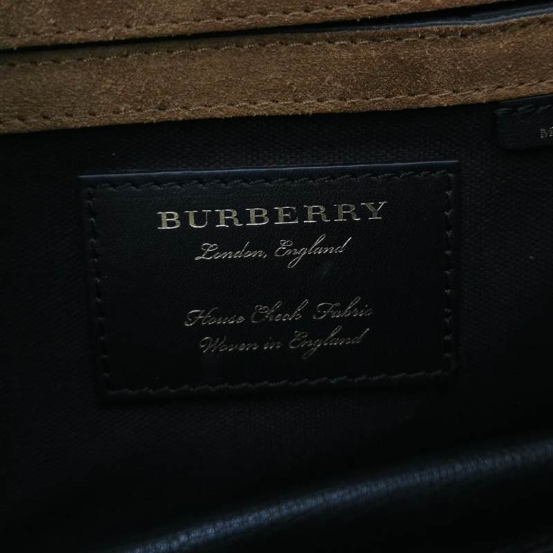Burberry Macken 牛皮 帆布 拼色 格紋 金屬扣 斜背包 單肩包-7