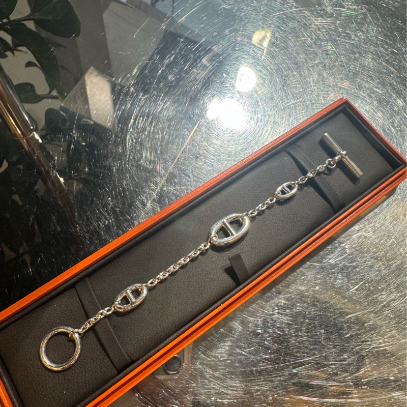 Hermes豬鼻子925銀手鏈-8