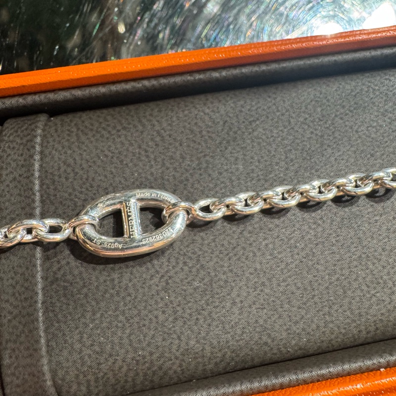 Hermes豬鼻子925銀手鏈-15