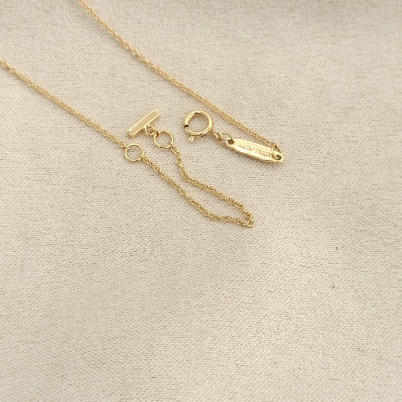 Tiffany/蒂芙尼 小u18k黃金色紅寶石滿鑽mini笑臉項鍊迷你笑臉項鍊-2