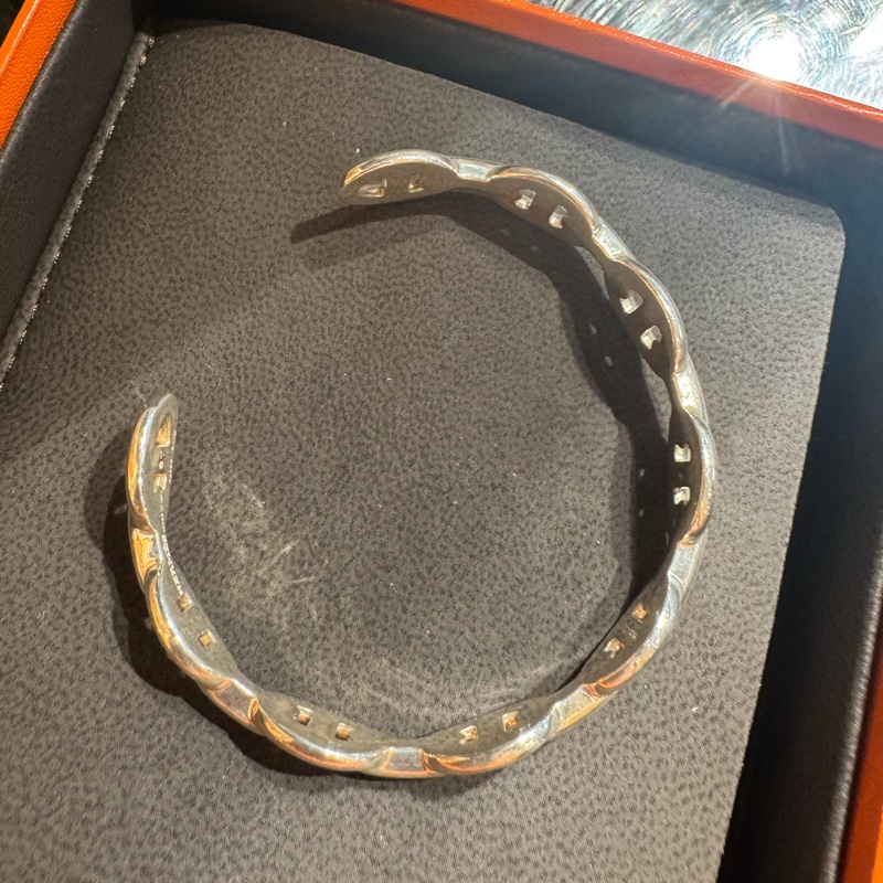Hermes豬鼻子925銀手環-1