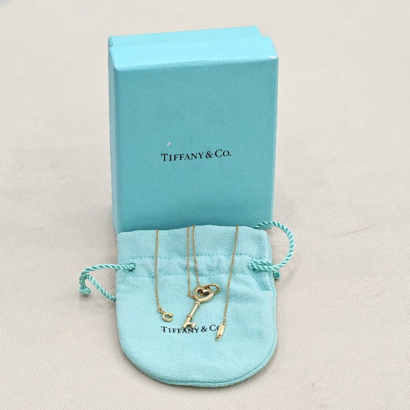 Tiffany/蒂芙尼 keys系列18k玫瑰金小號愛心鑰匙項鍊-4
