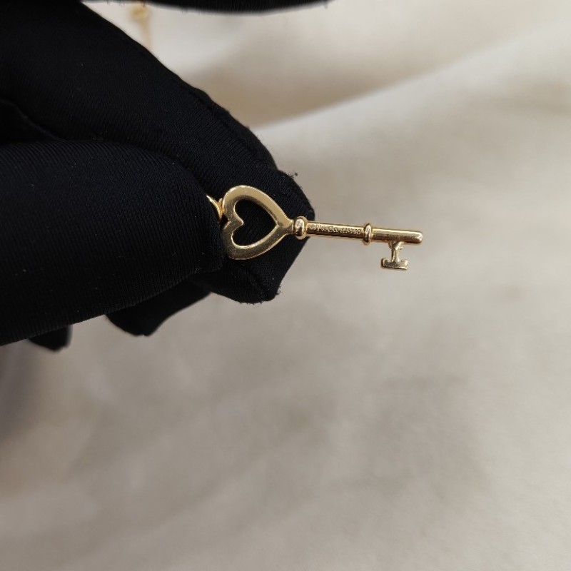 Tiffany/蒂芙尼 keys系列18k玫瑰金小號愛心鑰匙項鍊-6