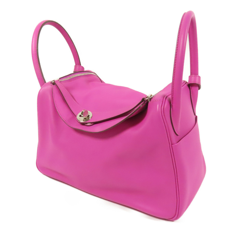 HERMES Swift/Epsom皮革Lindy 30銀扣手挽肩背兩用袋Magnolia-2