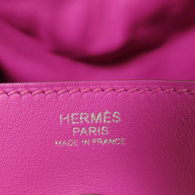 HERMES Swift/Epsom皮革Lindy 30銀扣手挽肩背兩用袋Magnolia-6