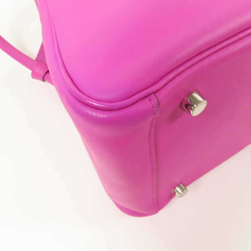 HERMES Swift/Epsom皮革Lindy 30銀扣手挽肩背兩用袋Magnolia-10