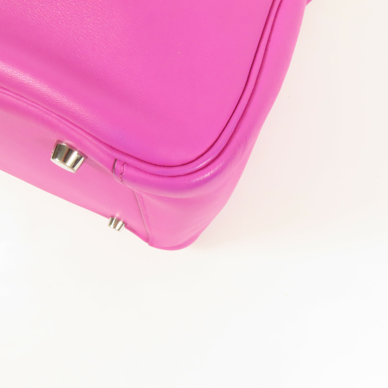 HERMES Swift/Epsom皮革Lindy 30銀扣手挽肩背兩用袋Magnolia-11