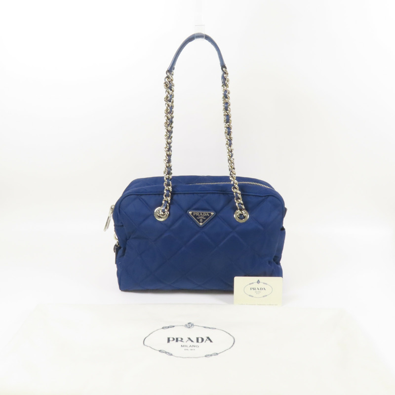PRADA 尼龍Shoulder Bag銀扣肩背袋-10