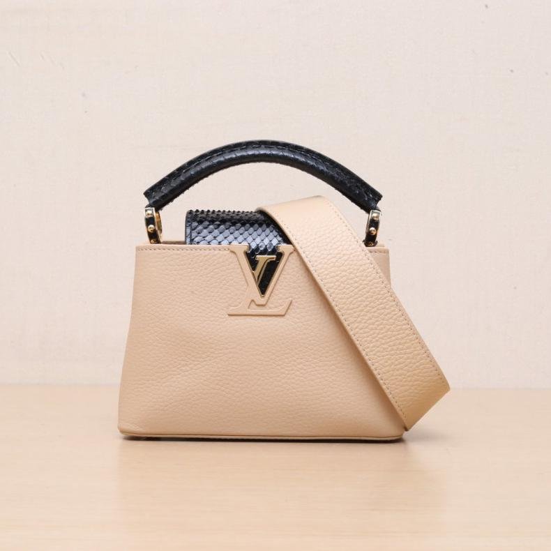 Capucines Mini 21手柄拼 拼色 皮革C/蛇皮 金扣 2019 21 蛇皮手柄-0