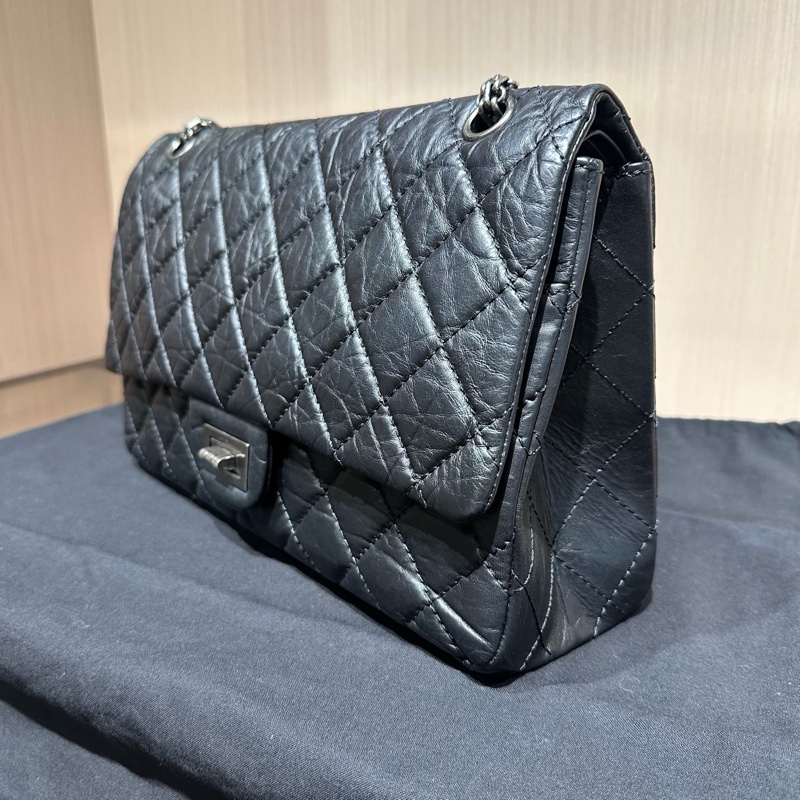 Chanel香奈兒 CF黑色菱格紋鏈條包單肩包-2