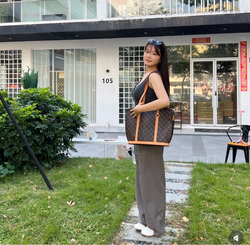 ✨售 二手真品 LV M51102經典老花Monogram Babylone 手提包 扇貝包 肩背包 購物包-4