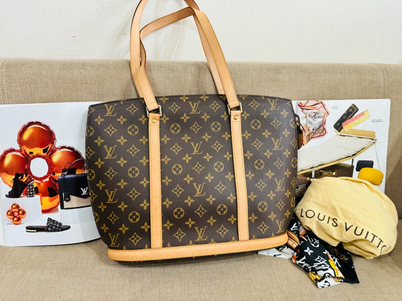 ✨售 二手真品 LV M51102經典老花Monogram Babylone 手提包 扇貝包 肩背包 購物包-6