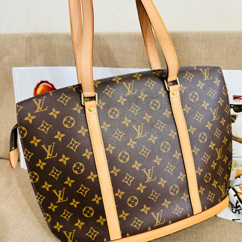 ✨售 二手真品 LV M51102經典老花Monogram Babylone 手提包 扇貝包 肩背包 購物包-12