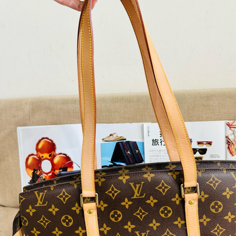 ✨售 二手真品 LV M51102經典老花Monogram Babylone 手提包 扇貝包 肩背包 購物包-13