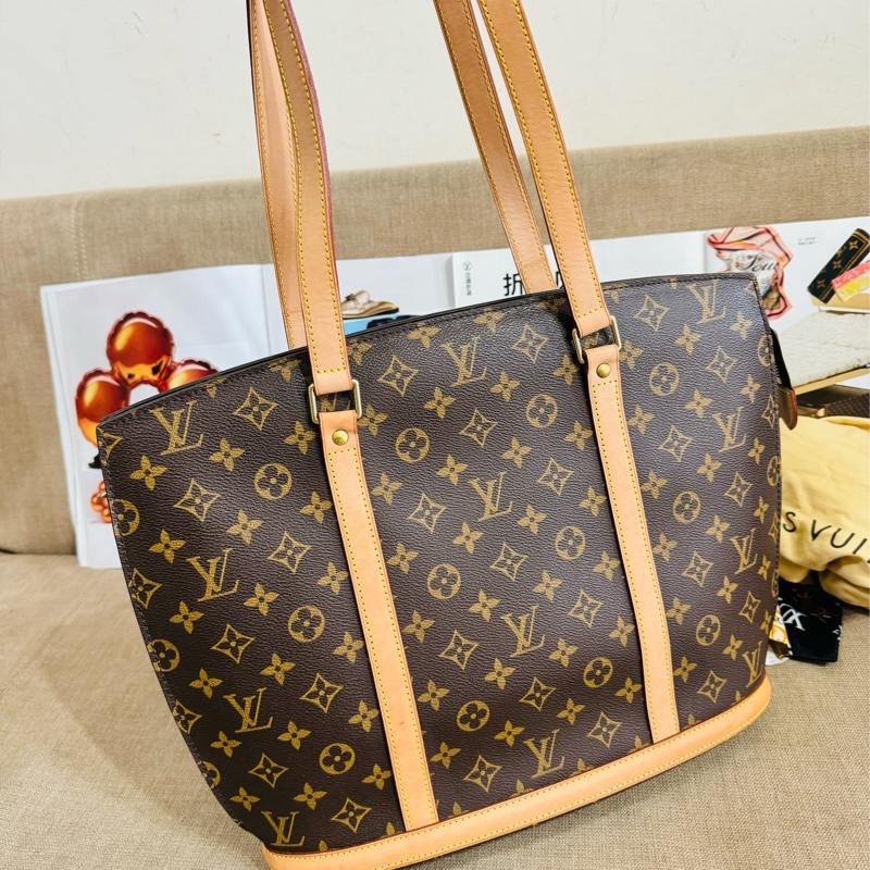 ✨售 二手真品 LV M51102經典老花Monogram Babylone 手提包 扇貝包 肩背包 購物包-16