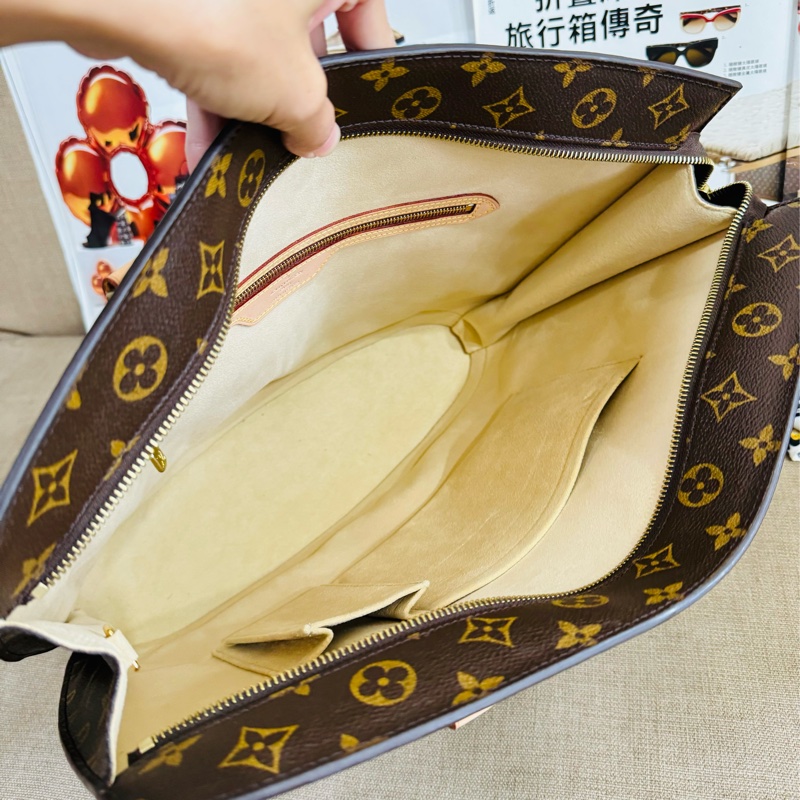 ✨售 二手真品 LV M51102經典老花Monogram Babylone 手提包 扇貝包 肩背包 購物包-30