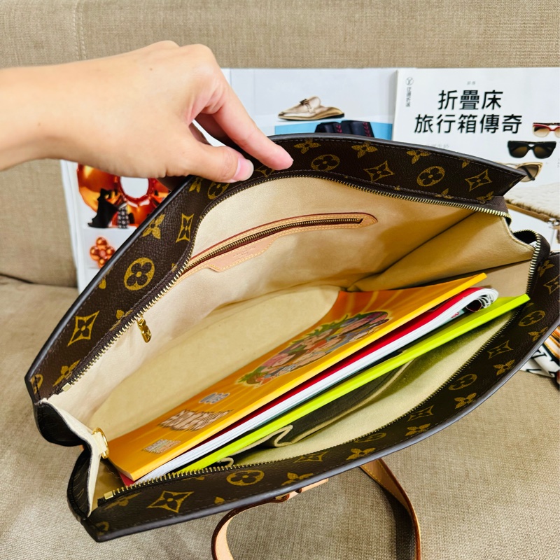 ✨售 二手真品 LV M51102經典老花Monogram Babylone 手提包 扇貝包 肩背包 購物包-36