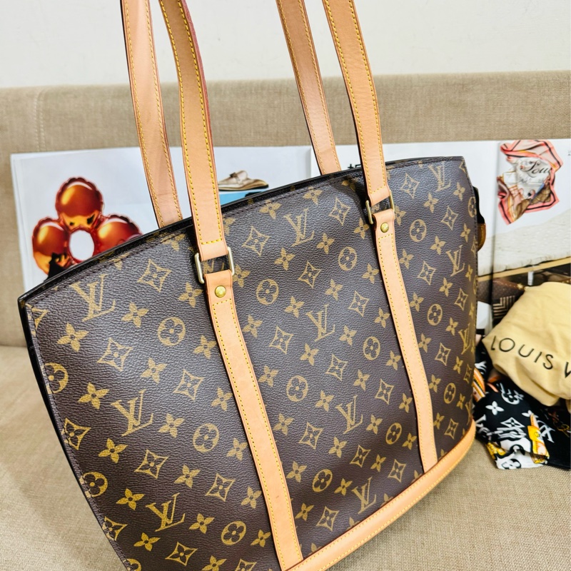 ✨售 二手真品 LV M51102經典老花Monogram Babylone 手提包 扇貝包 肩背包 購物包-39