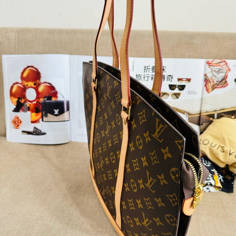 ✨售 二手真品 LV M51102經典老花Monogram Babylone 手提包 扇貝包 肩背包 購物包-40