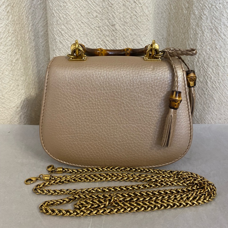 Gucci vintage 中古款金色竹節mini手提斜挎包 絕版款-1
