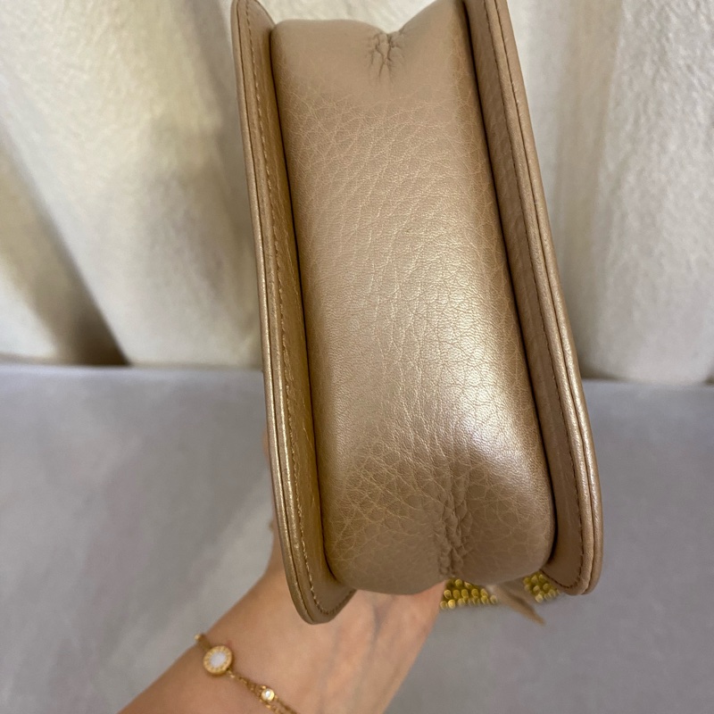 Gucci vintage 中古款金色竹節mini手提斜挎包 絕版款-6