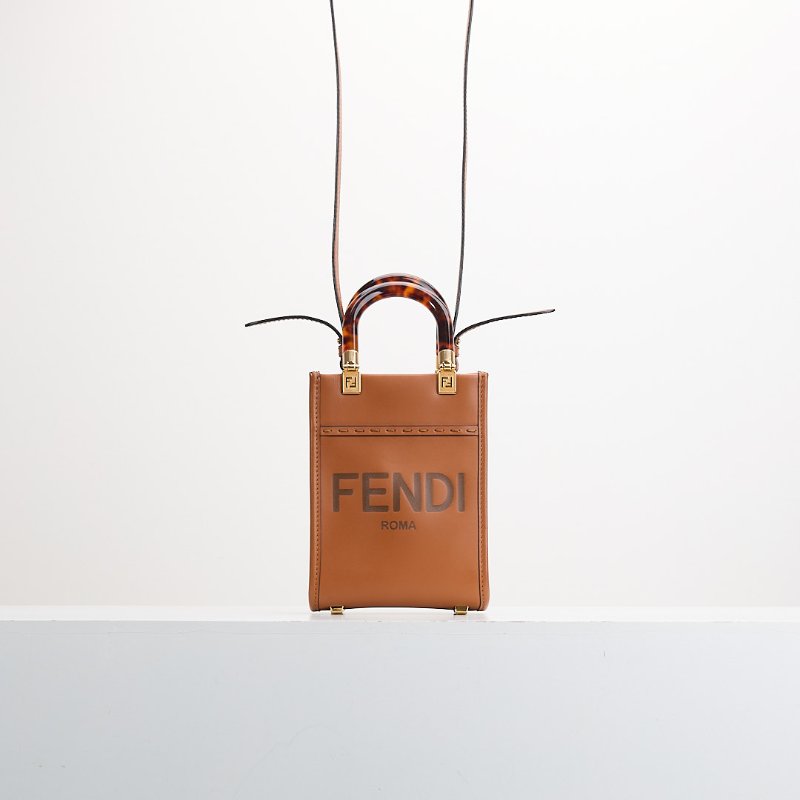 二手Fendi sunshine mini tote/棕色-0
