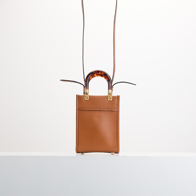 二手Fendi sunshine mini tote/棕色-1