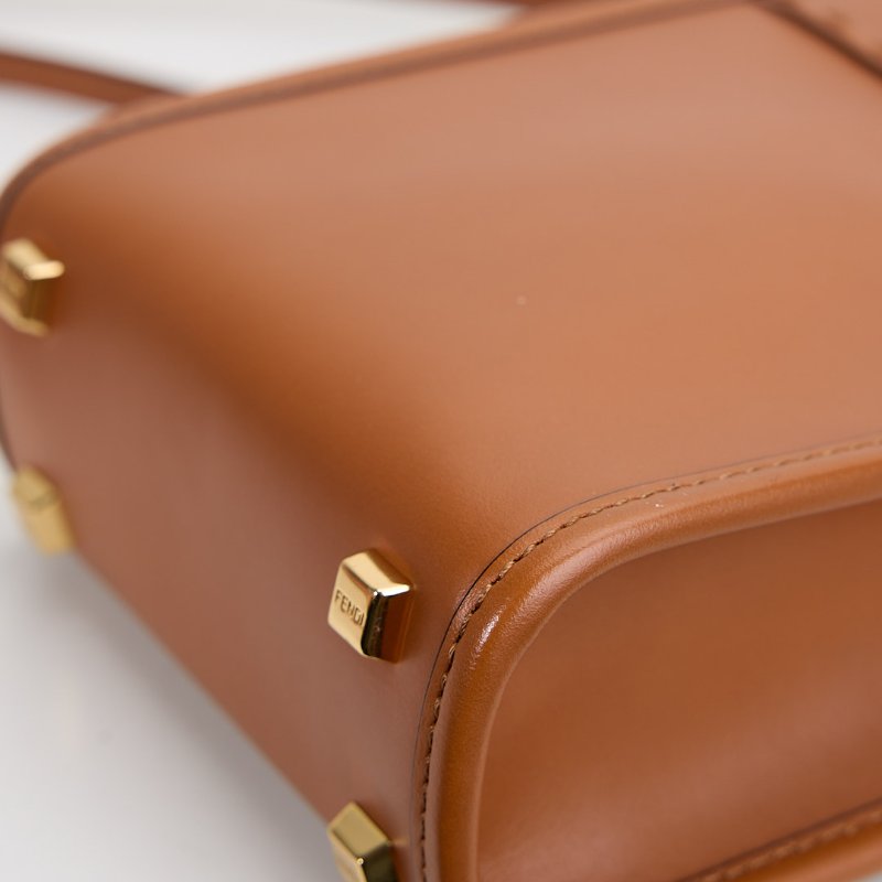二手Fendi sunshine mini tote/棕色-5