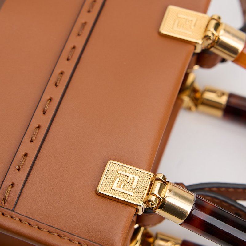 二手Fendi sunshine mini tote/棕色-10