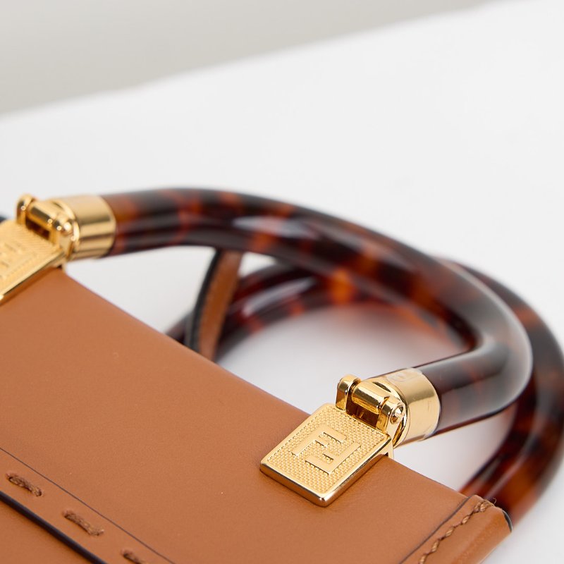 二手Fendi sunshine mini tote/棕色-14