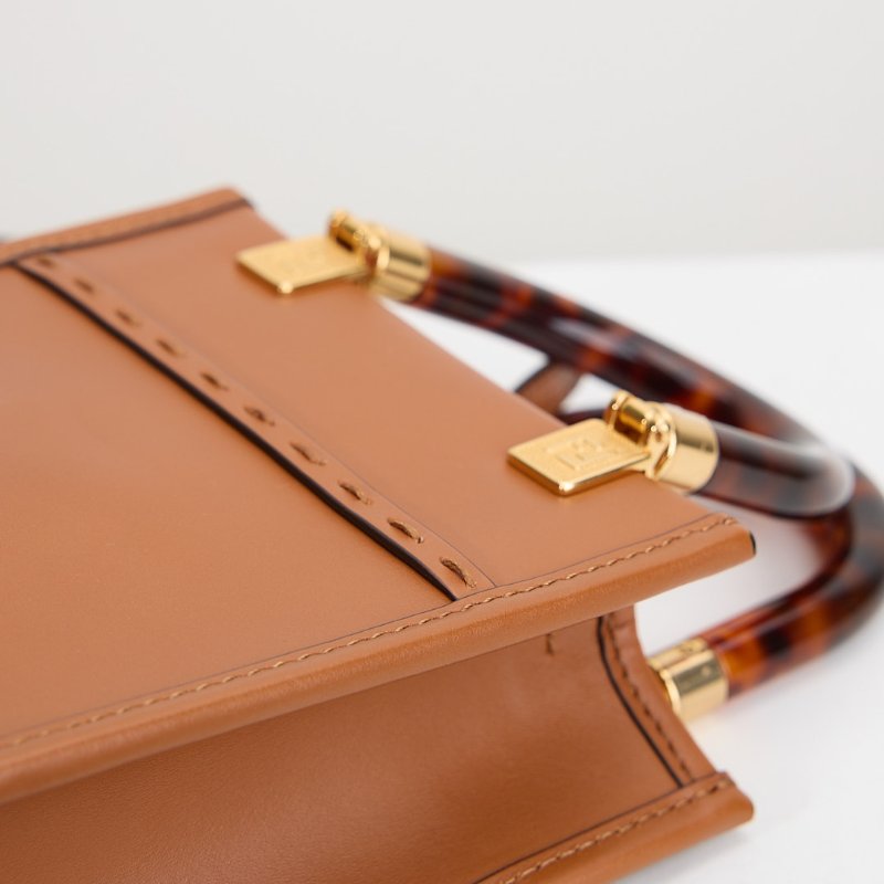二手Fendi sunshine mini tote/棕色-15