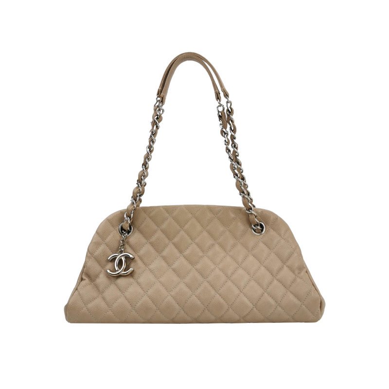 Chanel Mademoiselle 中號 牛皮 純色 萎格 絎縫 曲線 造型 單肩包-0
