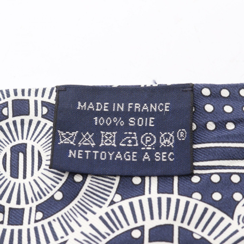 HERMES Twilly Eperon d'Or Bandana 圍巾 絲綢 海軍藍 多色 二手 女士-2