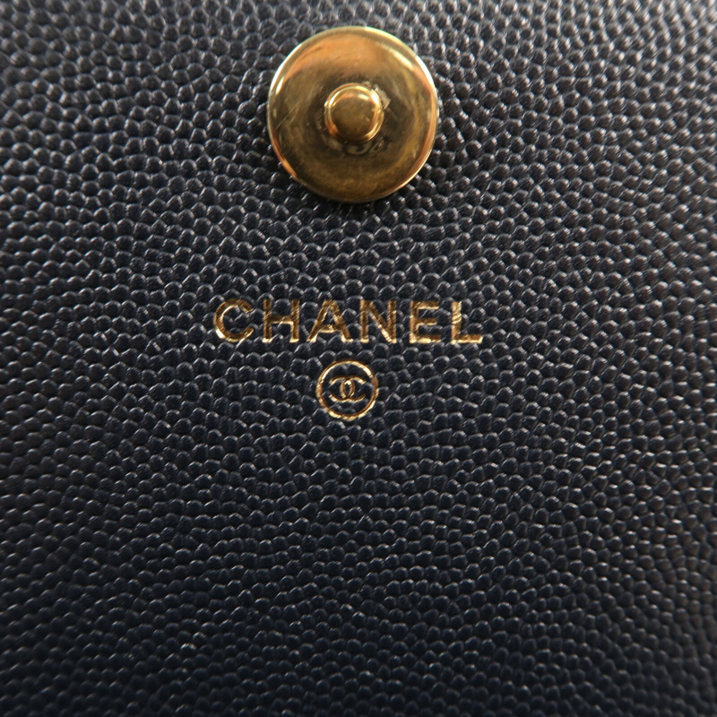CHANEL 牛皮皮革Mini Wallet On Chain金扣鏈帶肩背袋-5