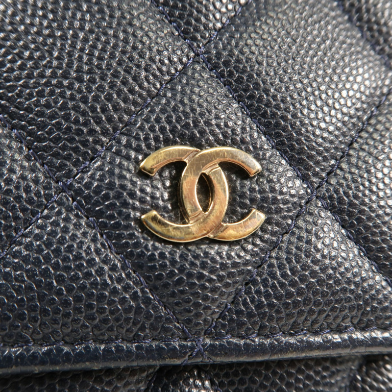 CHANEL 牛皮皮革Mini Wallet On Chain金扣鏈帶肩背袋-8
