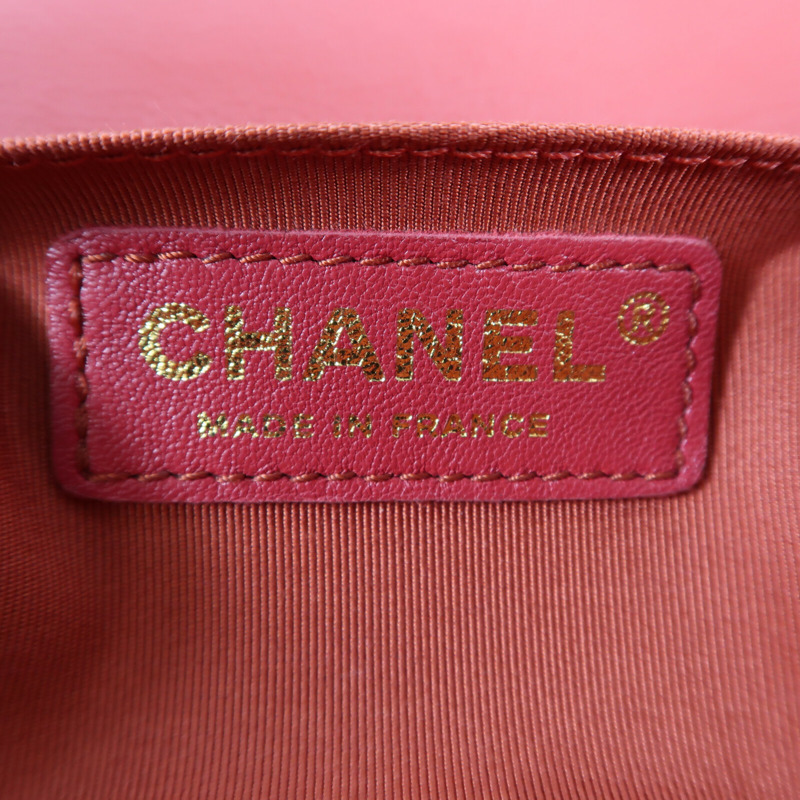 CHANEL 牛皮皮革Boy 25金扣鏈帶肩背袋-5