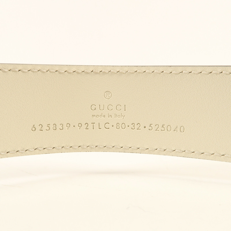GUCCI 牛皮皮革Belt 80cm金扣皮帶-3